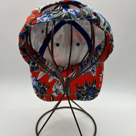 NIKE BALL CAP BRIGHT RED, BLUE, BLACK & WHITE FLORAL TROPICAL DESIGN ONE SIZE - Picture 3 of 10